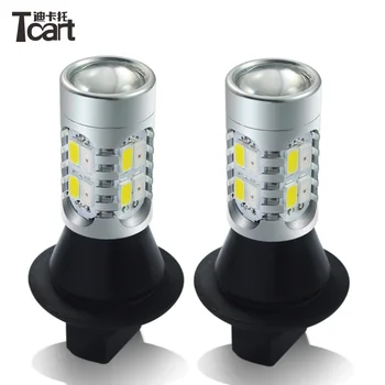 

Tcart 2pcs For Toyota Avensis T25 T27 Auto LED Dual Color Amber White Switchback DRL Turn Signal Light Car Lamps T20 WY21W 7440
