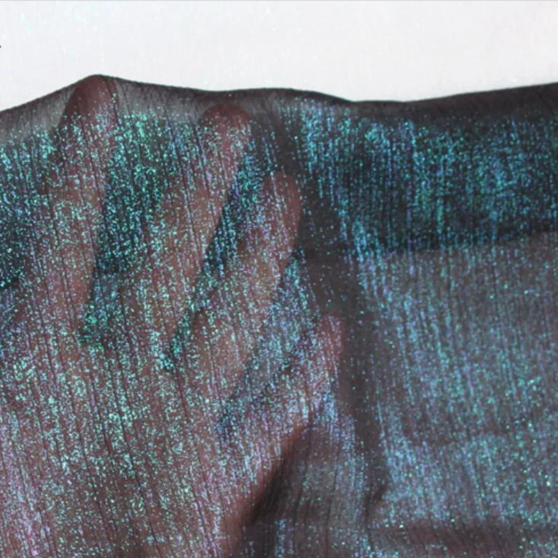 

bronzing chiffon fabric thin soft colored flowing bronzed magic color breathable DIY dress fabric 100cm*150cm