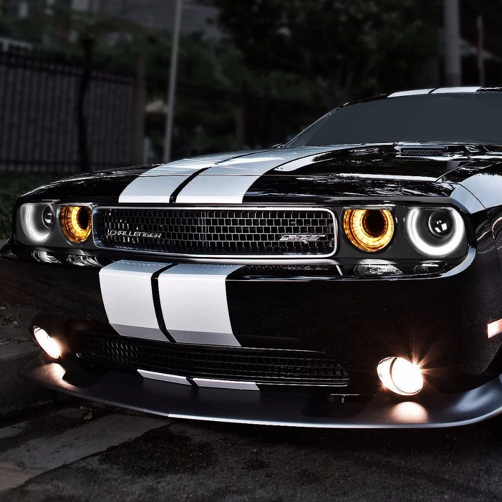 Передняя фара для Dodge Challenger 2009 2010 2011 2012 2013 светодиодный фары проектор дальнего света парковка противотуманная фара