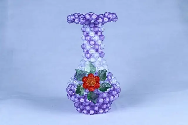 The Acrylic Beads Hand Weaving Diy Arts Crafts Flower Vase