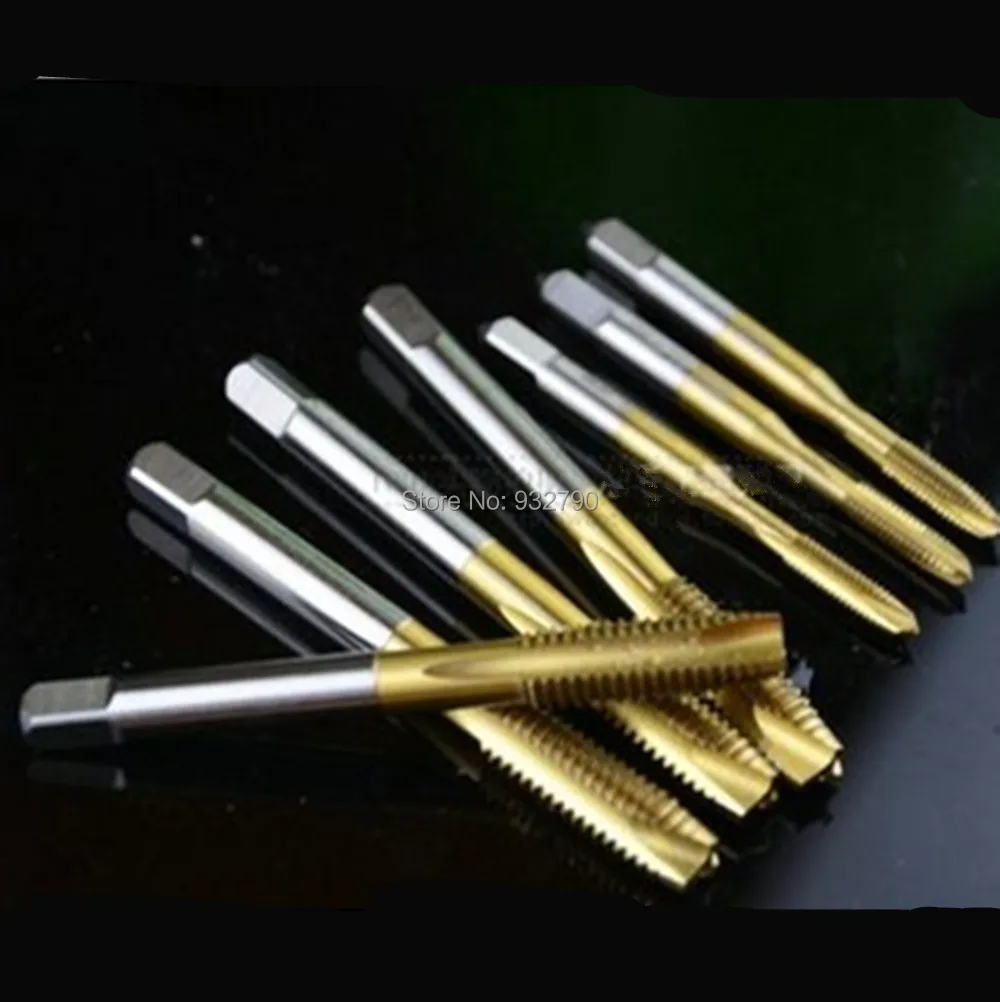 7pcs Machine Spiral Point Plug Tap Screw Taps HSS Ti Titanium M3 M4 M5