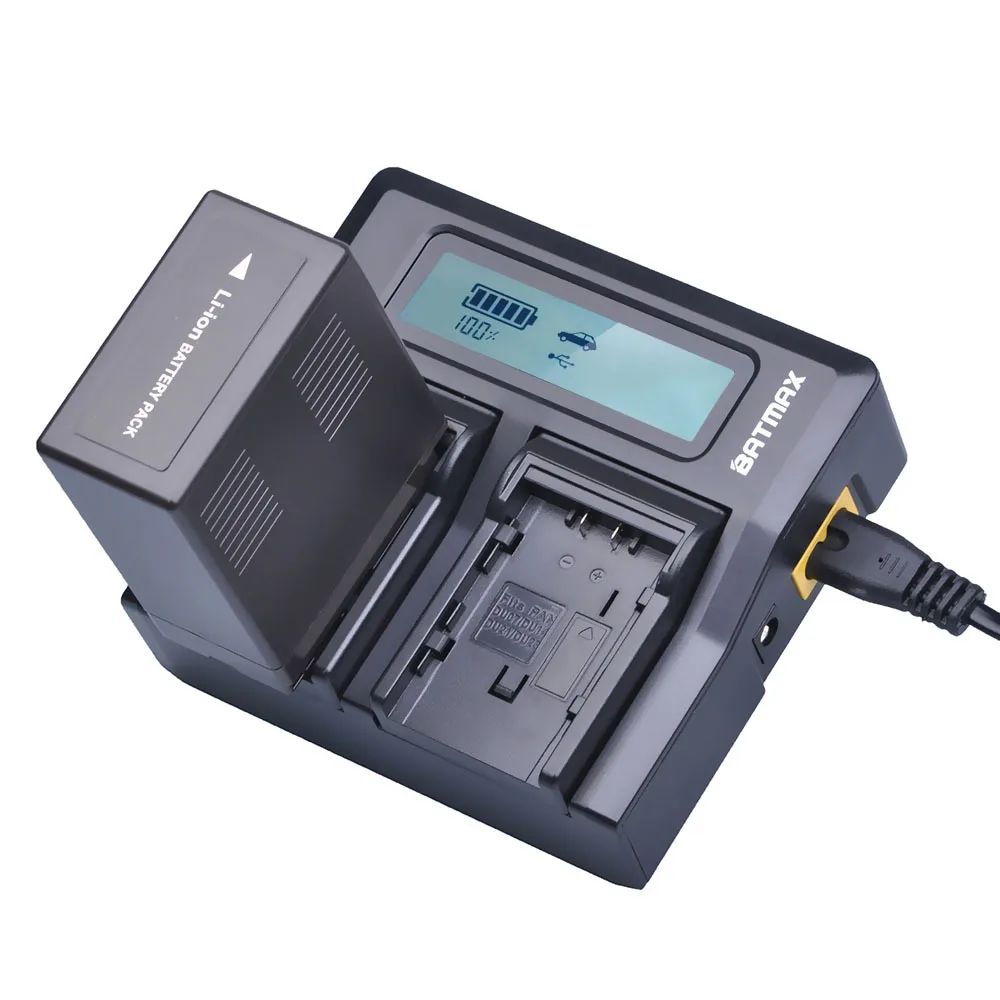Duplo para Panasonic Batmax Ultra Rápido Vbg6 Vwvbg6 Lcd Carregador Ag-hmc154er Hmc154gk Aghmc154p Vw-vbg6 vw - Image 3
