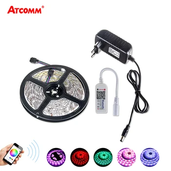 

5050 RGB RGBW Bluetooth LED Strip Light 5M 300 LEDs Diode Ribbon Tape Lamp With DC 12V 3A Power Adapter Bluetooth RGB Dimmer