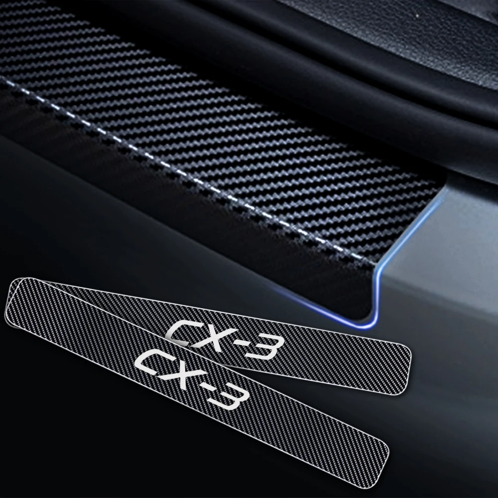 Estilo do Carro para Mazda Fibra de Carbono Etiqueta do Carro Protetor de Soleira da Porta Scuff do Peitoril da Porta Acessórios do Carro Vinil Guarda cx Cx3 Cx-3 3 13 High Quality Automóveis e motos