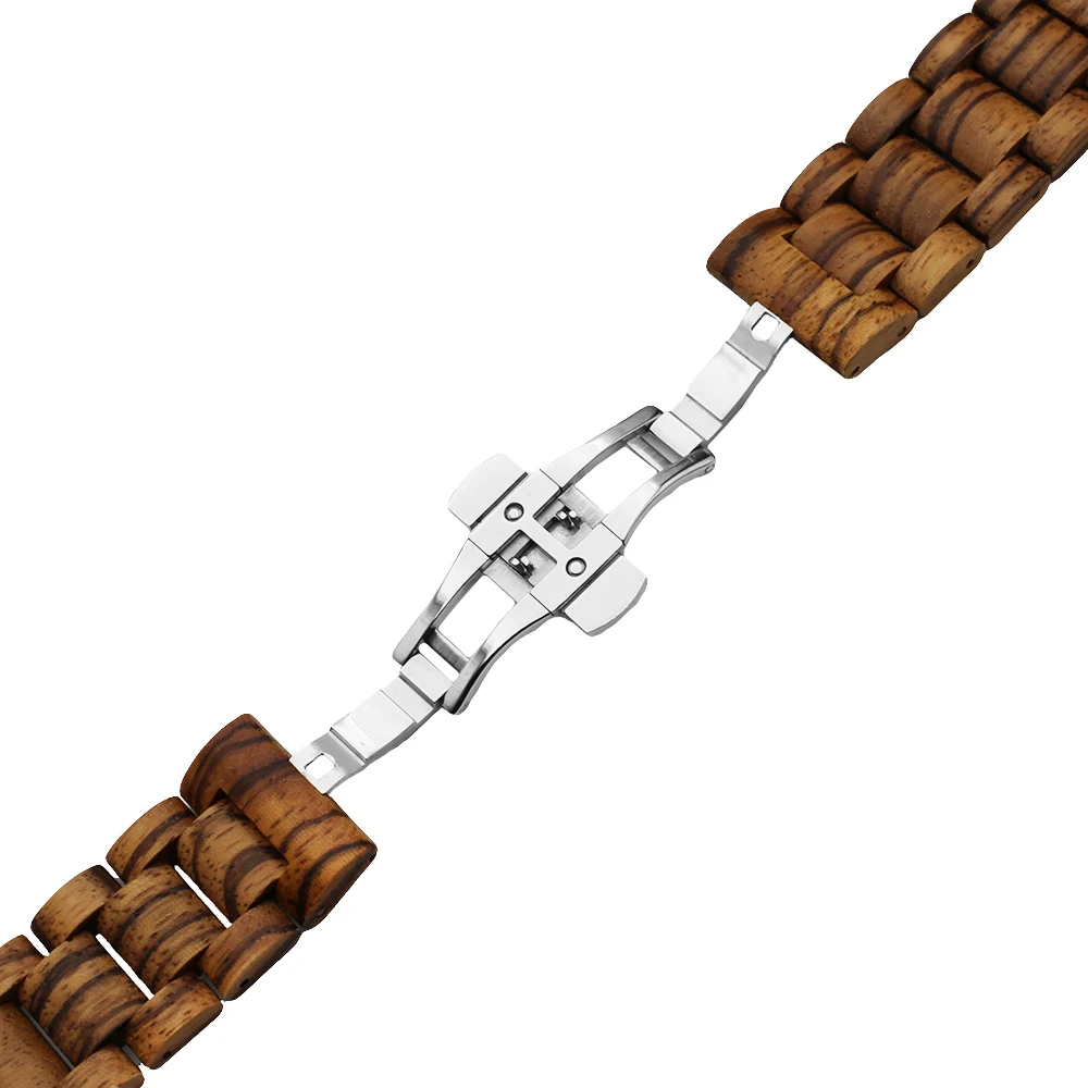 Деревянный ремешок для часов 22 мм Casio BEM 302 307 501 506 EF MTP из нержавеющей стали с