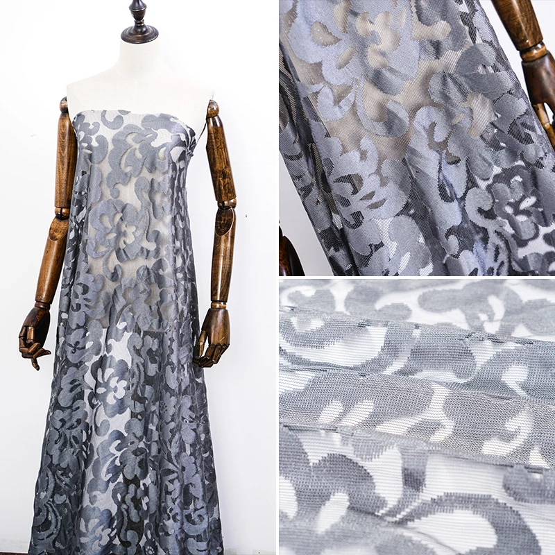 

Nigeria lace mesh fabric for sewing Broad-legged trousers and dress in summer and spring 1 yard/piece A06