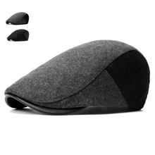 Осенне-зимние береты для мужчин, повседневные шерстяные шапки, Классические однотонные береты для мужчин и женщин, британский стиль, кепки с козырьком, плоская кепка для взрослых