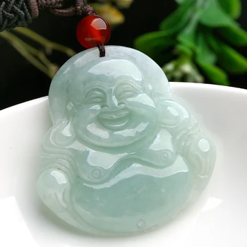 

Natural a jadeite jade jade Buddha Pendant in authentic Burma Jade Buddha Pendant Maitreya male female money jade pendant