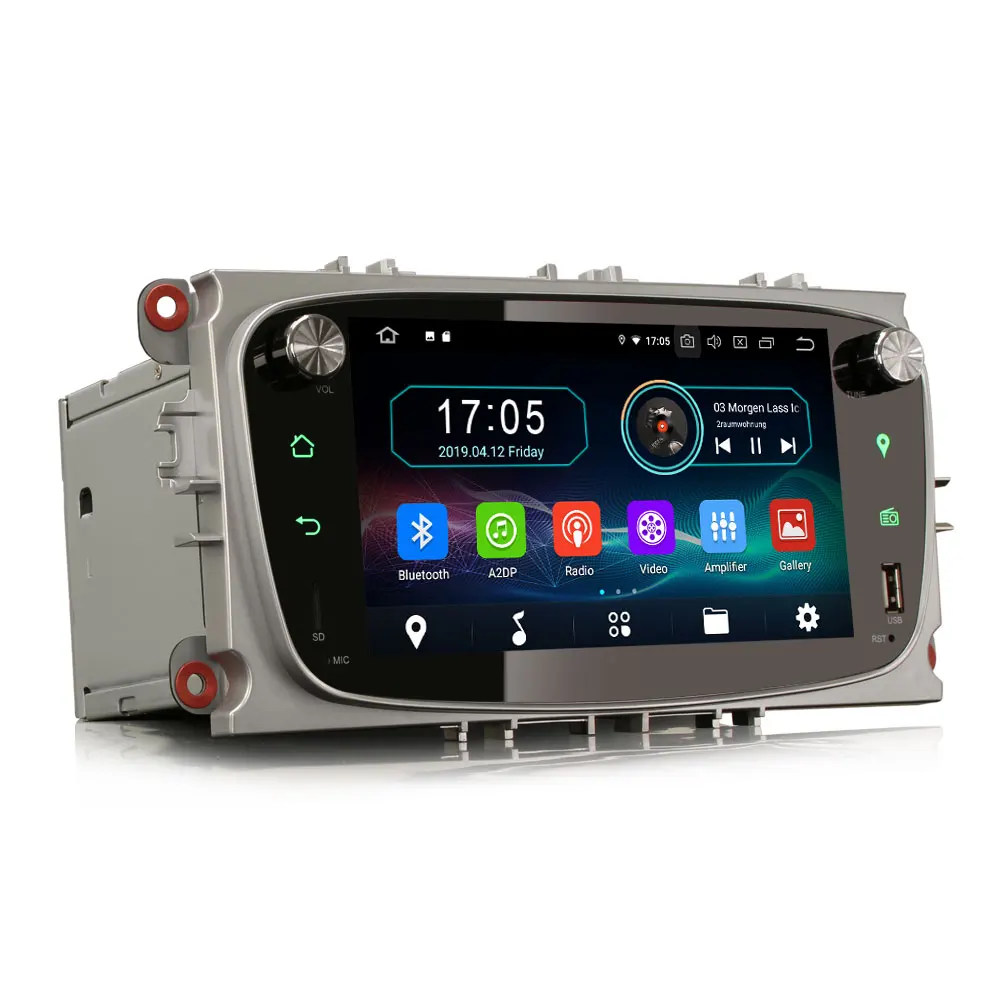 Excellent 7" Android 9.0 OS Car DVD Multimedia GPS Radio for Ford Focus 2007-2010 & S-Max 2008-2011 & C-Max 2008-2010 & Galaxy 2010-2011 3