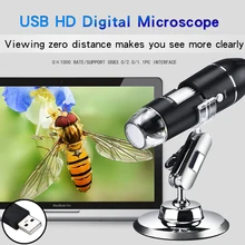 1600X 1000X USB Microscopio Portatile Microscopio Digitale Portatile USB Interfaccia di Elettroni Microscopi con 8 Led con Staffa