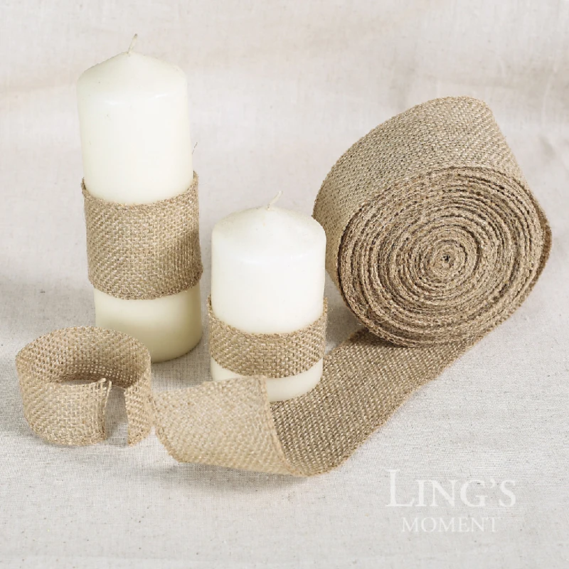 

New 10 Meter Nutural Jute Roll Ribbon For Wedding Reception Table Centerpieces Party Decorations Chair Covers Bow Table Runner