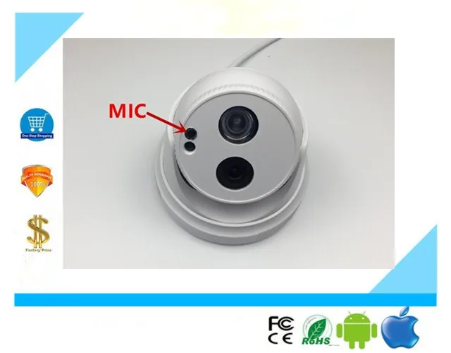 IP купольная камера Аудио интегрированный микрофон аудио H.265/H.264 sony IMX323 + 3516E/C