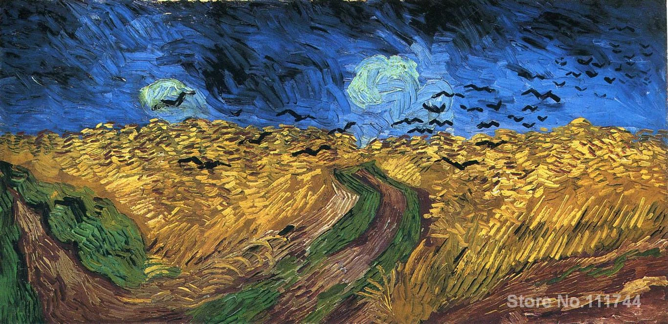 Wheat Field with Crows Hand Painted Jacket