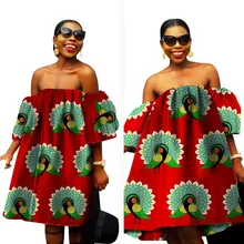 

2018 African Dresses For Women African Dresses Print Wax Fabric Mini Dress Fashion Africa Dress