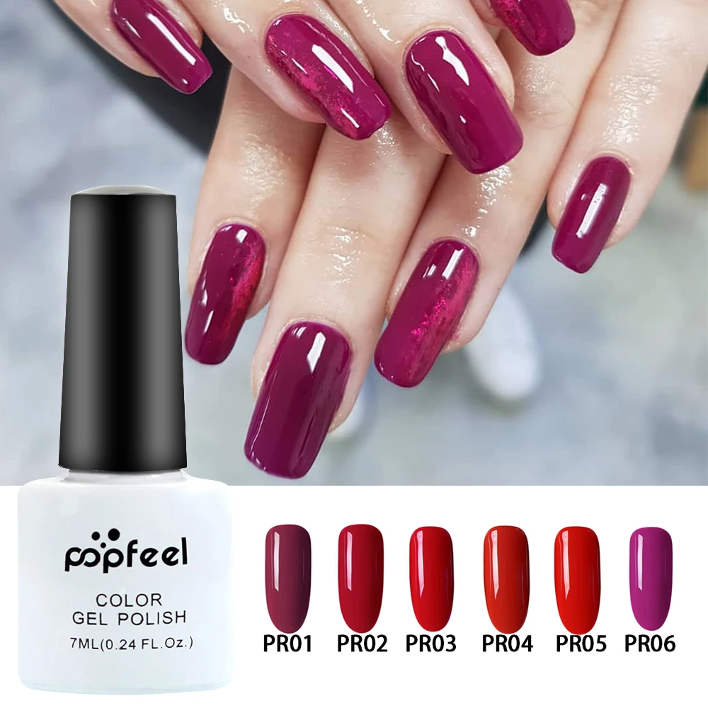 

7ML Gel Varnishes Semi Permanent Nail Gel Polish UV LED Nails Art Design Manicure Soak-off Paint Gel Nail Polish Ink Color Gels