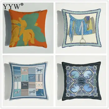 

Cotton Pillow cover Sofa Car Waist Cushion Office Lunch Break Pillowcase Square Bed Head Pillow Back Lumbar Body Pillow For Home