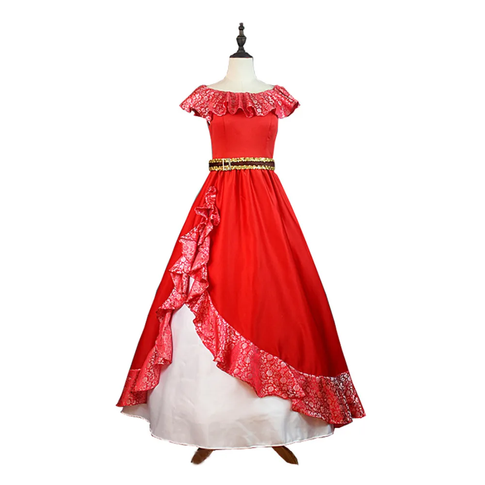 2017 Elena of Avalor Princess Elena Cosplay Costume Red Luxury Fancy ...