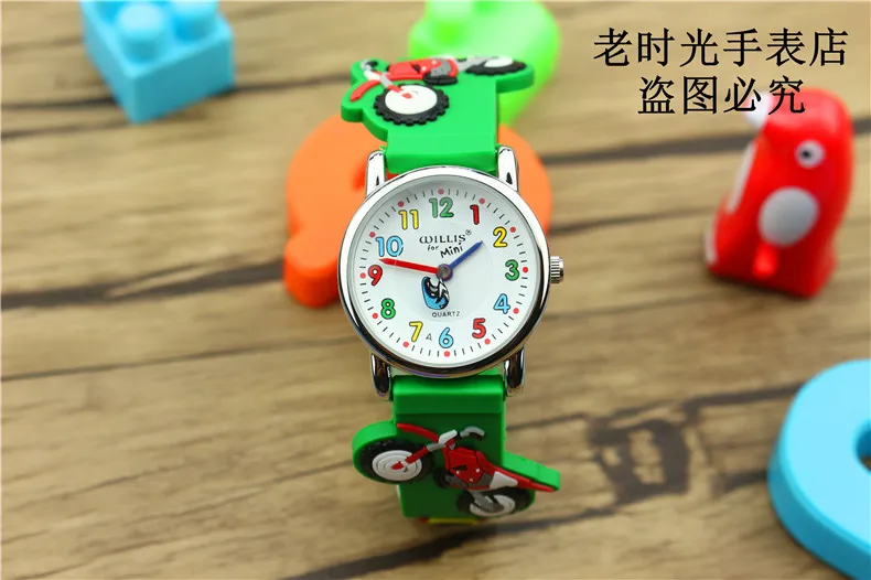 10 м водонепроницаемый 3D мультфильм автомобиль Дизайн аналоговые наручные часы детей часы/малыш кварцевые наручные Часы
