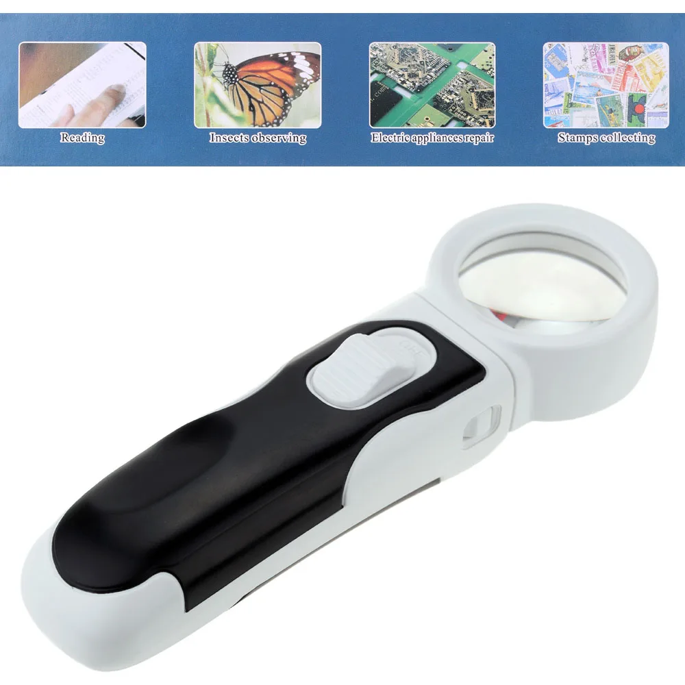 70mm/35mm 5X/16X Multifunctional Magnifier with 2 LED Light