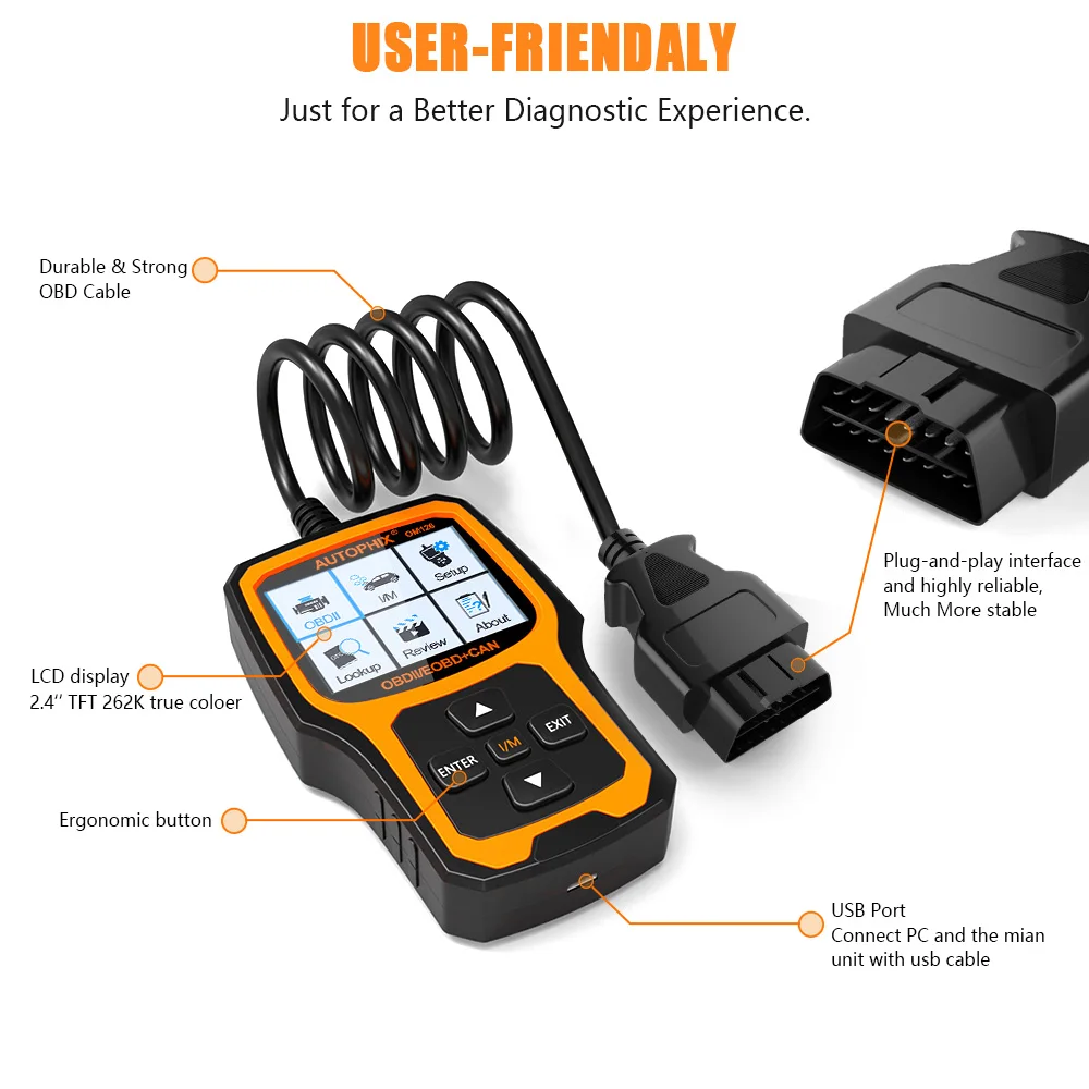 Autophix Om126 полный OBD2 сканер OBD 2 диагностический инструмент ремонт Автомобильный сканер анализатор двигателя для диагностики автомобиля