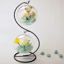 Мода двойной слой висит прозрачное стекло ваза для цветов украшения мода гидропоники цветок современный