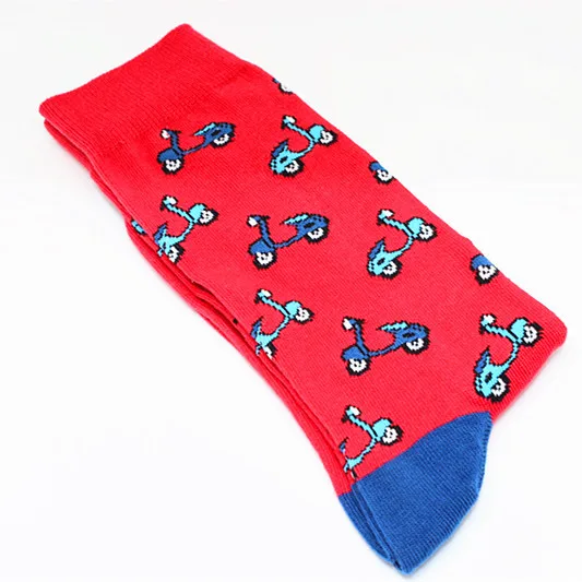 Fashion cotton fashion hip hop men's socks trend Harajuku shark tiger flamingo skateboard happy socks men's Christmas gift socks - Цвет: 2