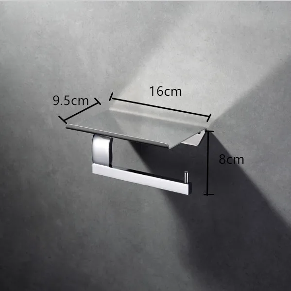 Bathroom chrome brass paper holder with phone shelf bathroom mirror Toilet Paper Holder,Roll Holder,Tissue Holder with plate