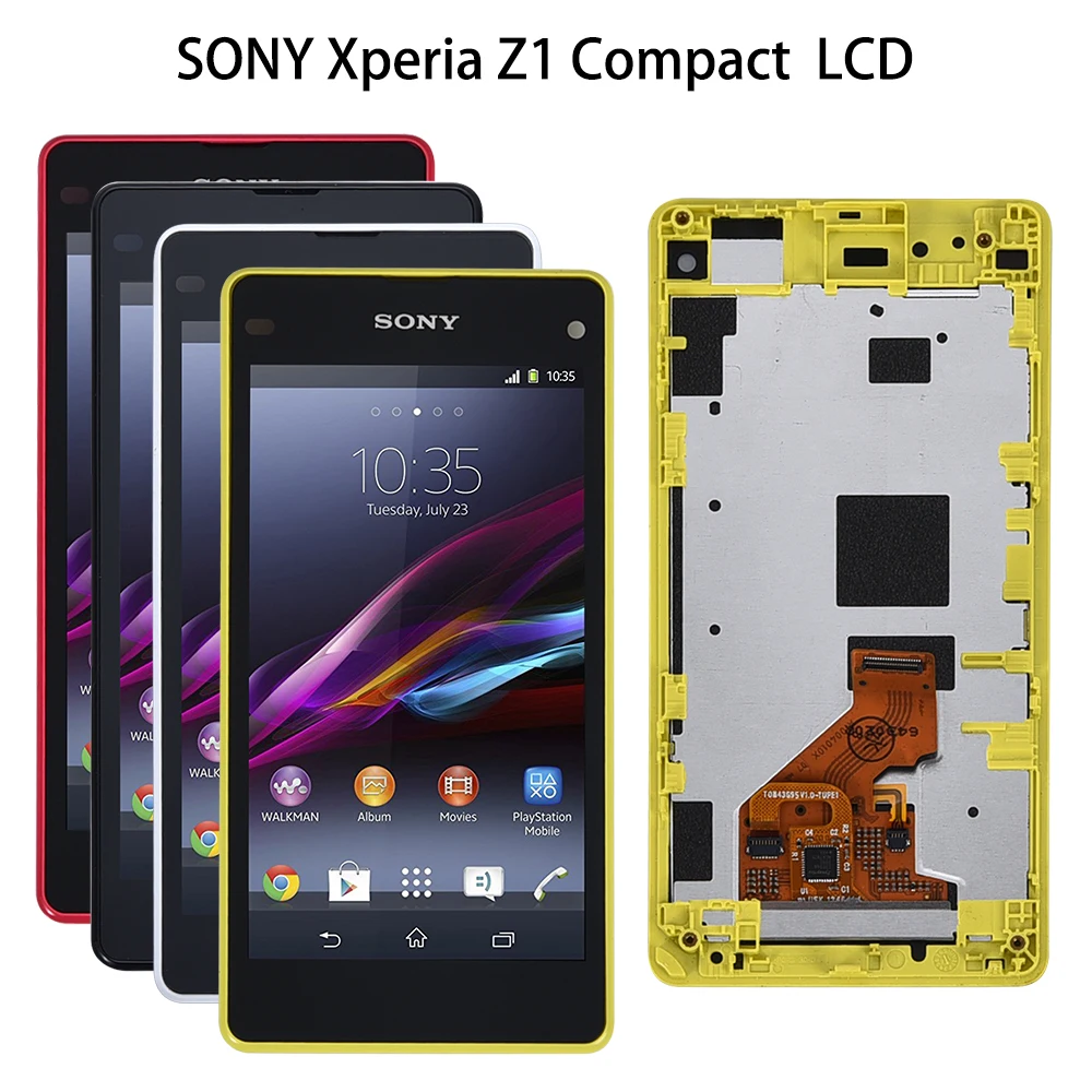 Оригинальный 4 3 ''ЖК дисплей для SONY Xperia Z1 Компактный сенсорный экран