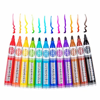 BAOKE 12Color White Board Markers for Office Alcohol Based Whiteboard Marker for Liquid Chalk Erasable School Office Art Supply 1