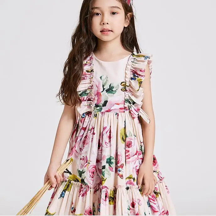 

Girls Cotton Dresses Summer Dresses Children's Korean Princess Peng Peng Dresses Summer Children's Dresses BabyY23
