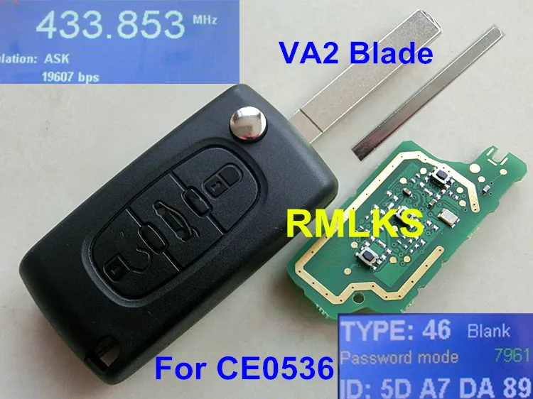 Пульт дистанционного управления CE0536 HU83 VA2 Blade ASK 433 МГц ID46 7961 для Peugeot Citroen 207 307 407