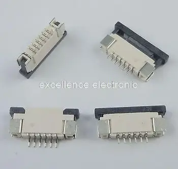 

10 Pcs FPC FFC 1mm Pitch 6 Pin Drawer Type Ribbon Flat Connector Top Contact