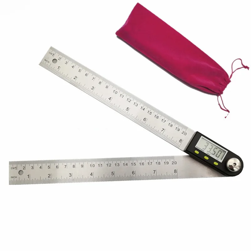 

200 300mm Digital LCD Protractor Inclinometer Goniometer Level Measuring Tool Electronic Angle Gauge Stainless Steel Angle Ruler