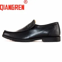 QIANGREN High-grade Quality Military Factory-direct Mens Black Dress Leather Rubber Loafers Casual Shoes Autumn Chaussures Homme