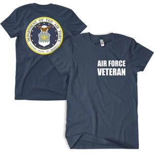 FoxOutdoor 63-4853 M Air Force Veteran Two-Sided Imprinted Mens T-Shirt - Navy Medium (1)