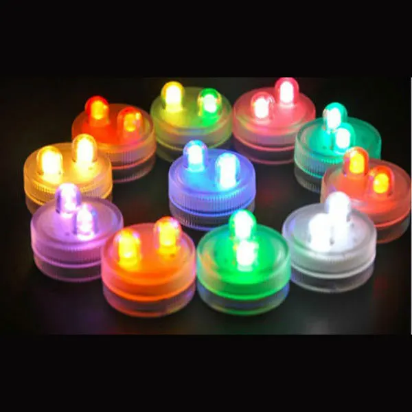 20 RGB SUPER Bright Dual LED Tea Light Submersible Floralyte Party Wedding 