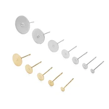 1 pacote/lote 316l cola de aço inoxidável-em parafusos de orelha 3mm 4mm 5mm 6mm 8mm 10mm 12mm base de almofada redonda configuração para conclusões de jóias diy