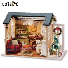 CUTEBEE Doll House Miniature DIY Dollhouse With Furnitures Wooden House Toys For Children Holiday Times Z009