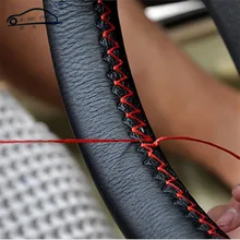 DIY Steering Wheel Covers Extremely soft Leather braid on the steering wheel of Car With Needle