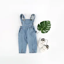 Коллекция года, Весенние Новые комбинезоны для маленьких мальчиков Одежда для маленьких девочек детские джинсовые штаны брендовые джинсы для девочек детский комбинезон