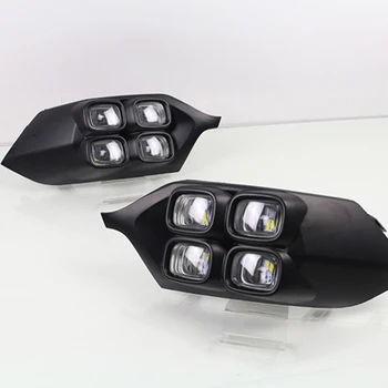 

2PCS Car LED light Daytime Running Light DRL For Mitsubishi Pajero Sport 2016 2017 2018 2019 fog lamp with turn signal lamp