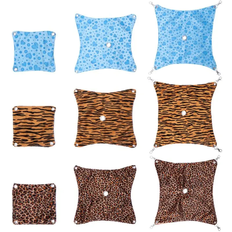 

Pet Hammock Soft Comfortable Fleece Small Animals Squirrel Hamster Sleeping Bed Swing Toys Play Hole Hanging Cage Decoration