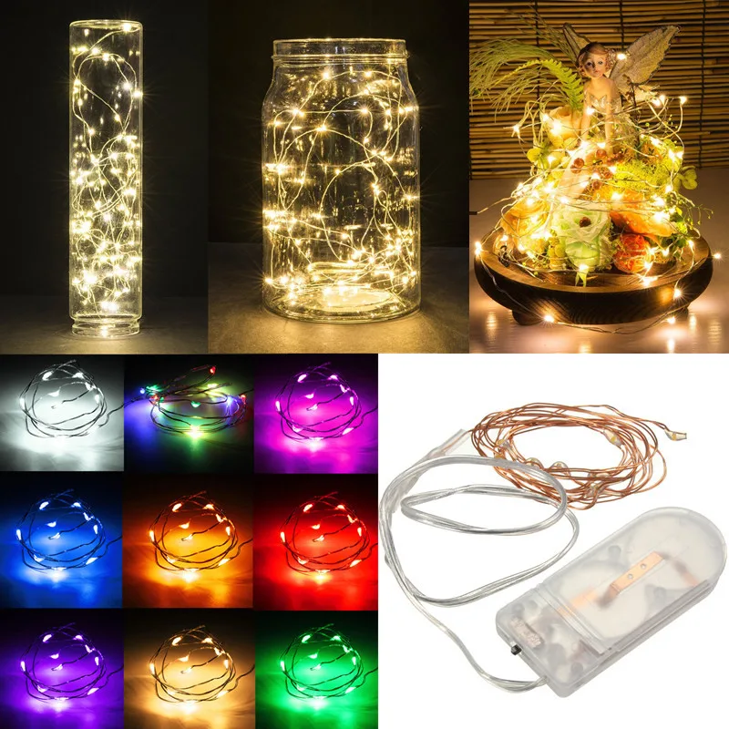 1M Strings Lights Battery Power Operated Multi color Copper Cable Wire