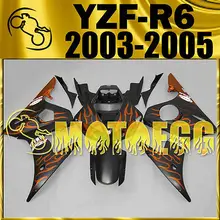 Motoegg Injection Fairings Fit FOR YAMAHA YZF-R6 YZF R6 03-05 Orange Flames #Y64M44 Motorcycle plastic