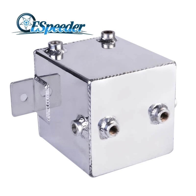 

ESPEEDER 2L Universal Car Auto Oil Catch Tank Aluminum Motor Racing Reservoir Can Oil Filtration Tank Breather Oil Tank