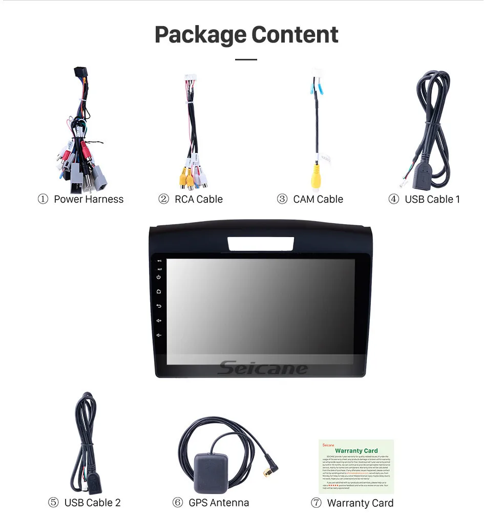 Clearance Seicane 9 Inch Car Radio GPS Navigation System for 2011-2015 Honda CRV With Remote Control Bluetooth Touch Screen autostereo 16
