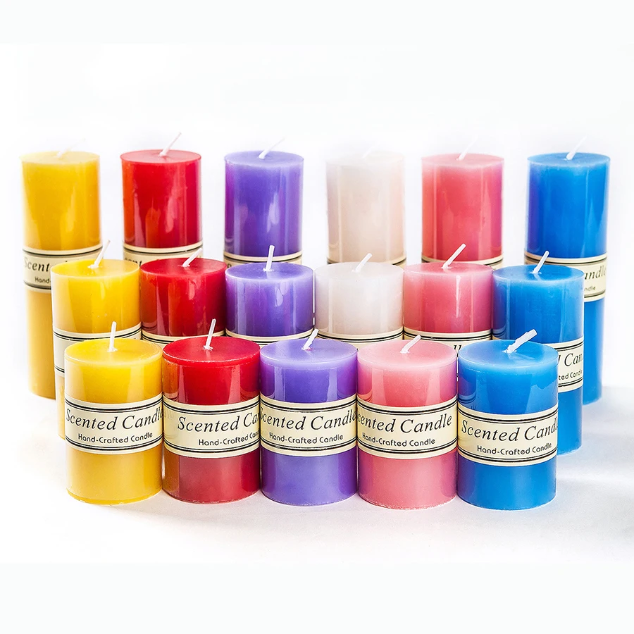 Smoke Free Candles Wedding Decoration Cylindrical Happy Birthday Candle Wax Light Scented