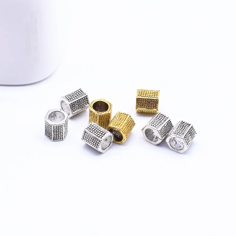 

Wholesale10 pcs/ lot Spacer Beads for Jewelry Making DIY Alloy Hexagon Beads Caps Fit Necklace Bracelet Jewelry Accessories P138