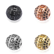 Высококачественные круглые шариковые бусины micro pave cz Медный ювелирный браслет аксессуары diy Ювелирные изделия изготовление браслета ожерелья Отверстие Бусины