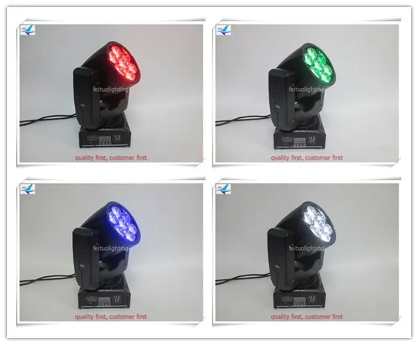 Бесплатная доставка 12 шт./лот этап DJ Disco зум Лира луч Мини Moving Head Light 7x12 w RGBW 4in1 светодиодный DMX Красочные Музыка светомузыка